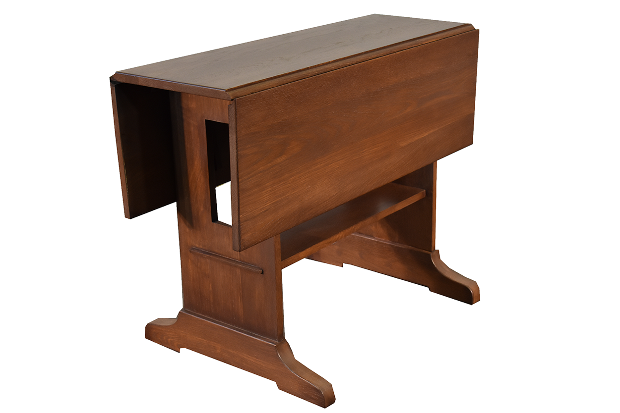 Mission Solid Oak Drop Leaf Dining Table - Walnut (W1)