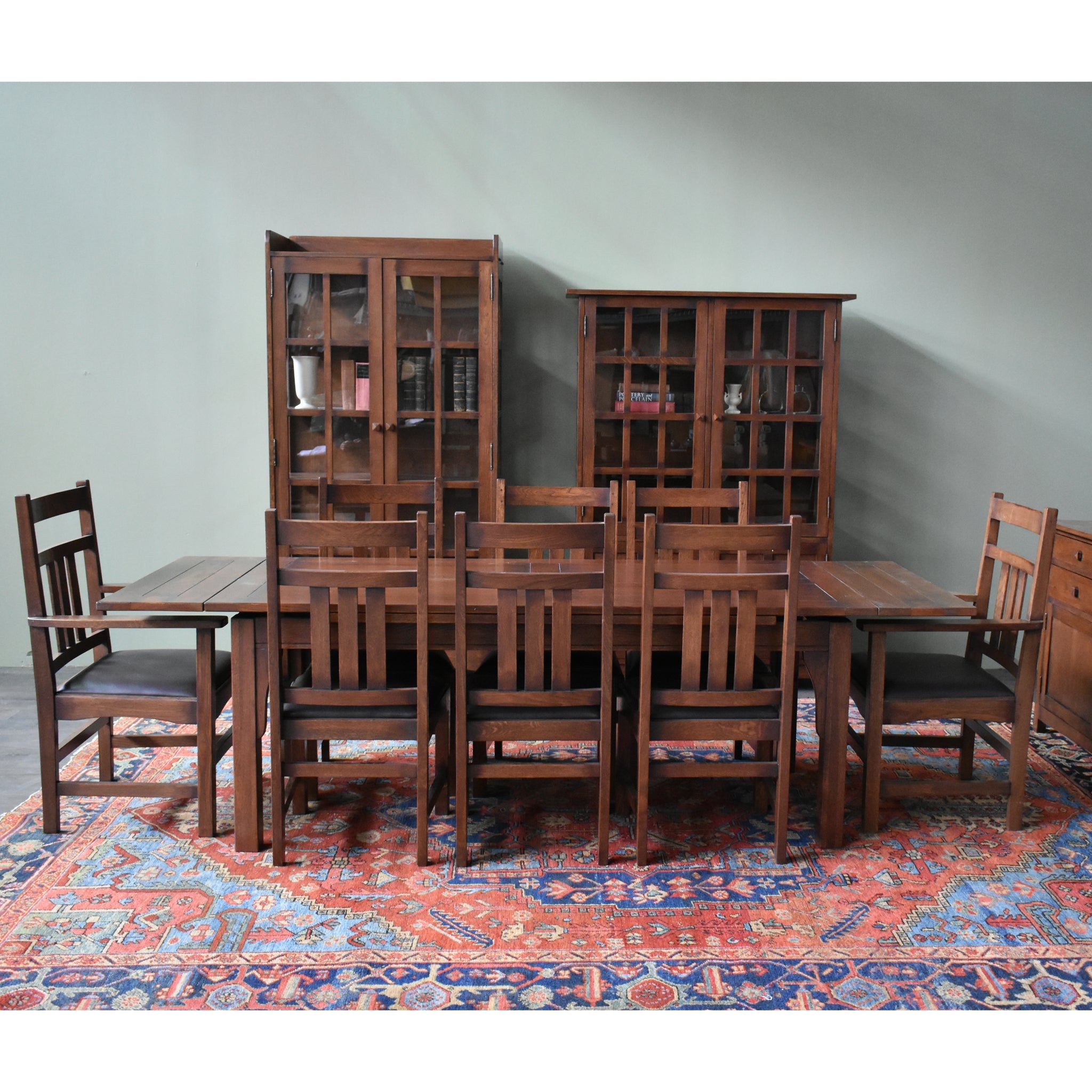 Preorder Mission Stow Leaf Table with #401 Chair Dining Set - Dark Oak