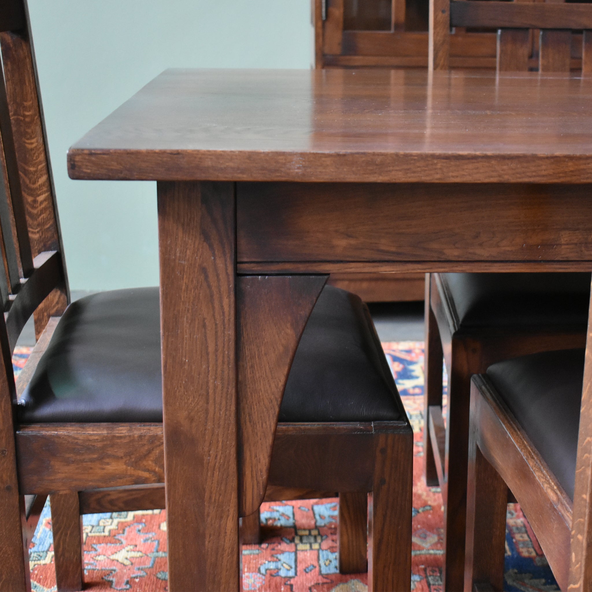 Mission 70" Solid Oak Dining Table Set with 6 #401 Chairs
