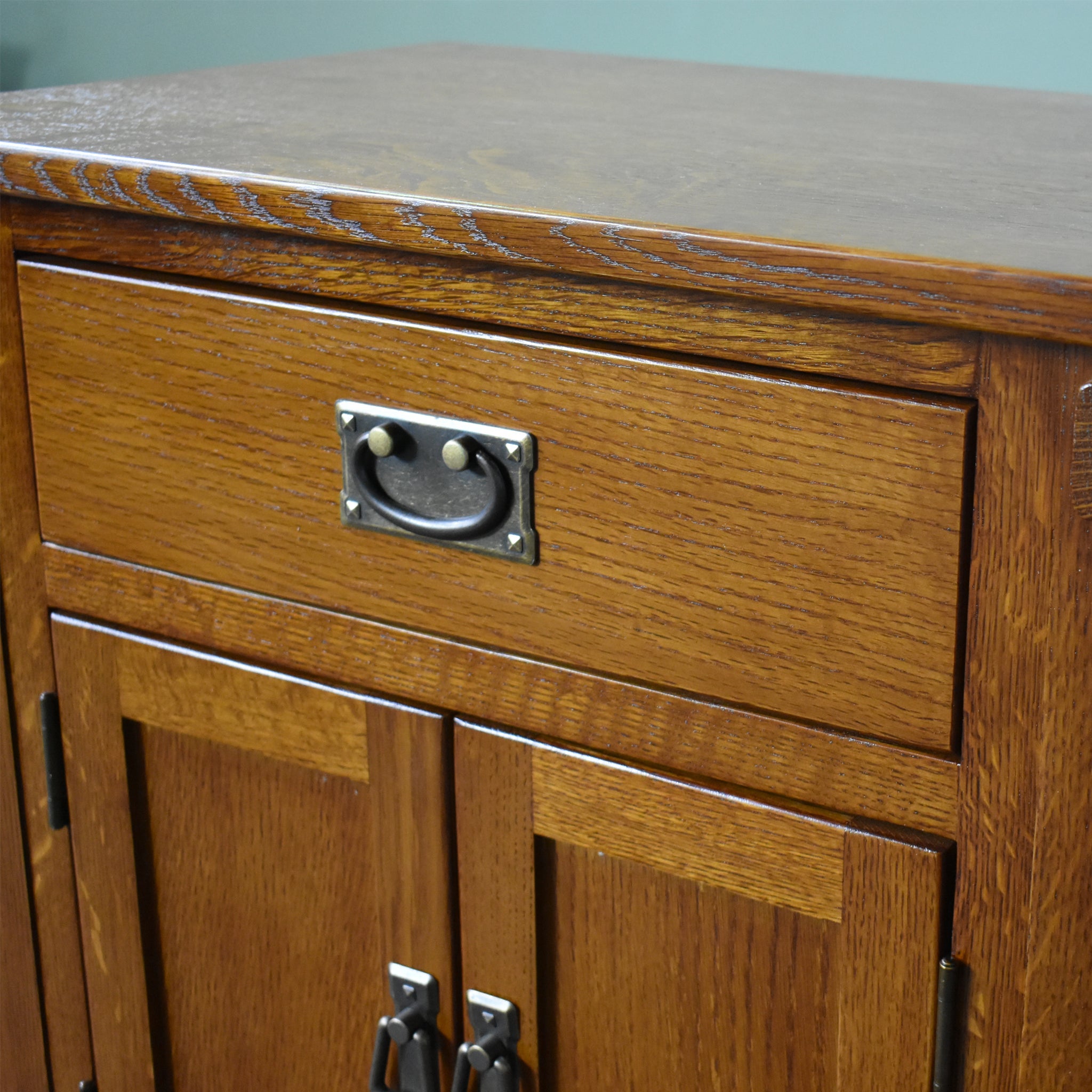 Mission Style Solid Oak Nightstand Model - Michael's Cherry Stain
