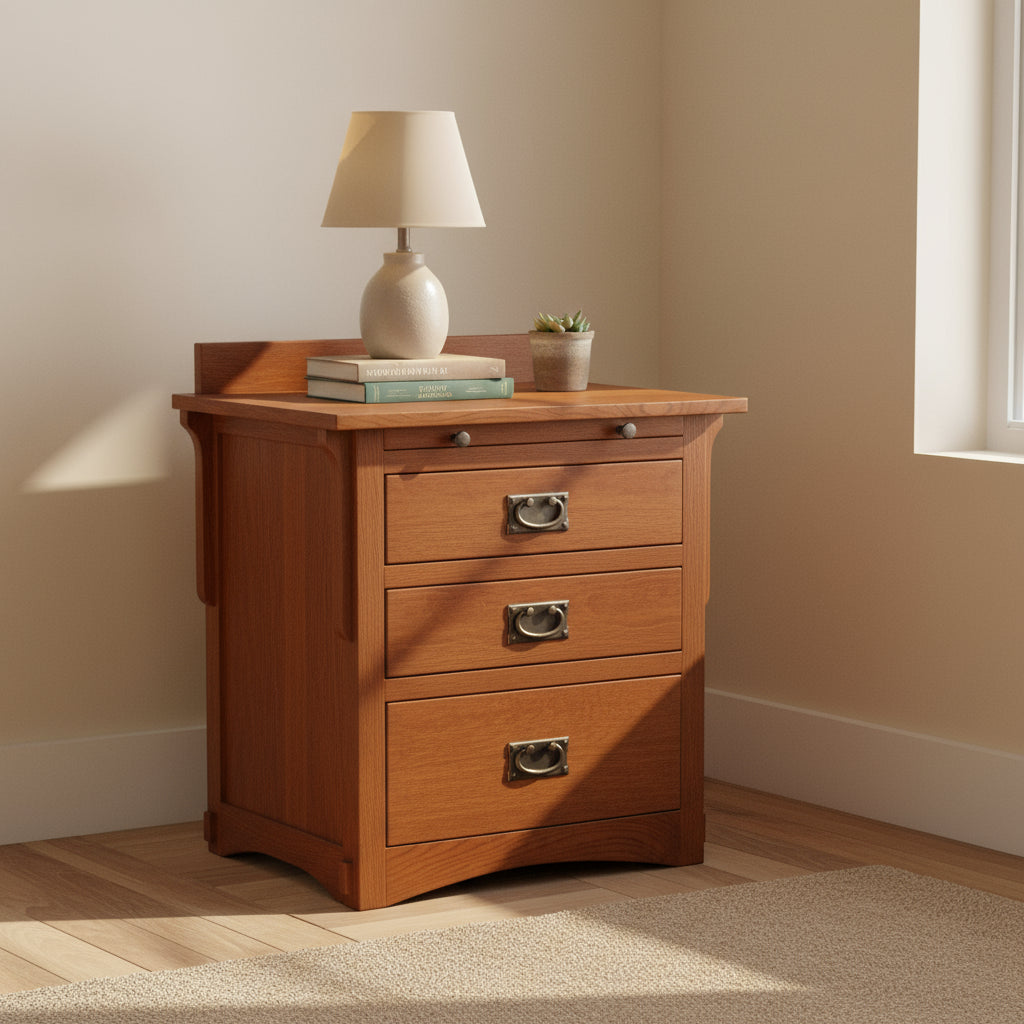 Mission Crofter 3 Drawer Nightstand - Michael's Cherry (MC-A)