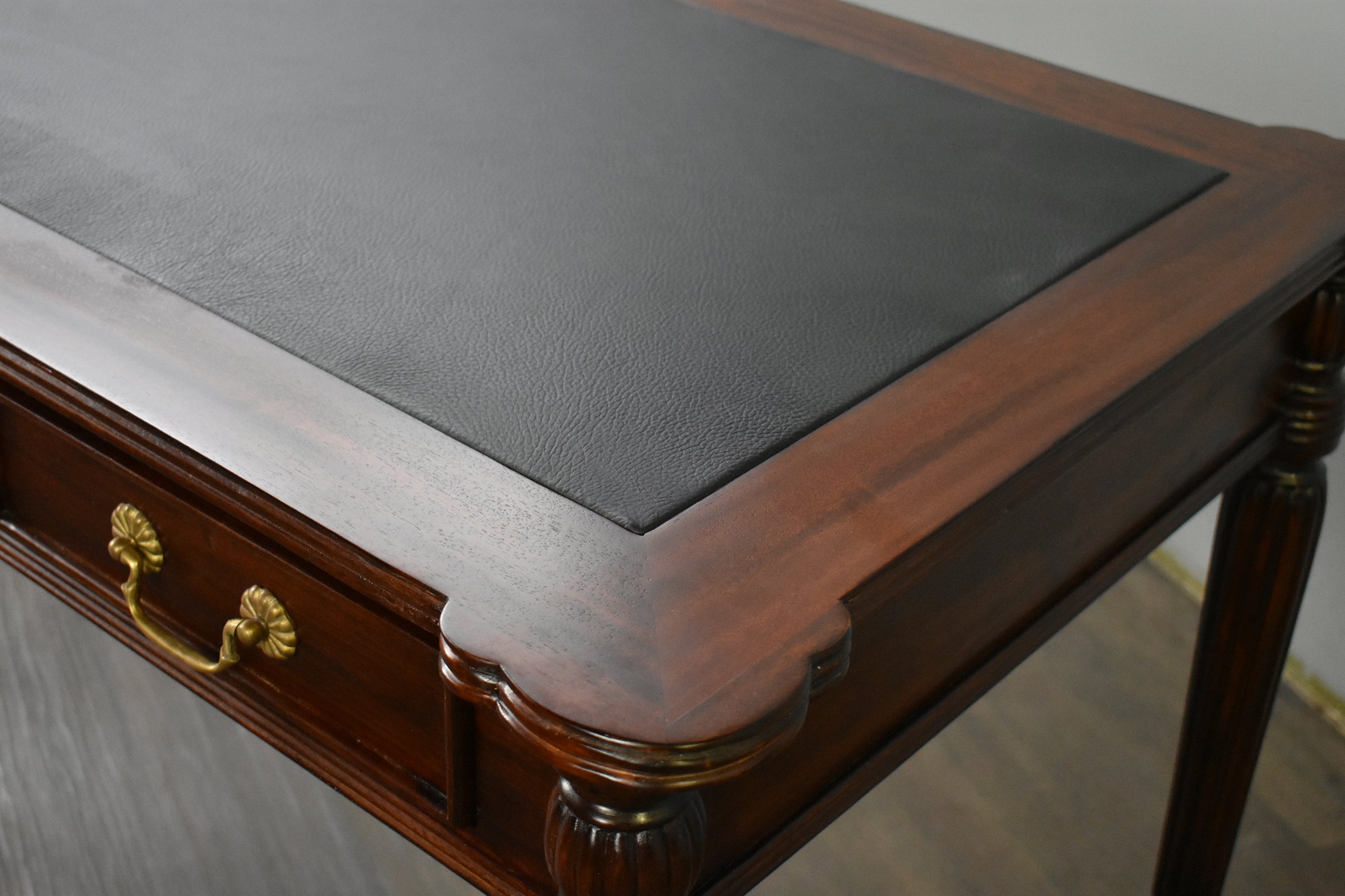 Legacy Leather Top Desk - Brown Walnut