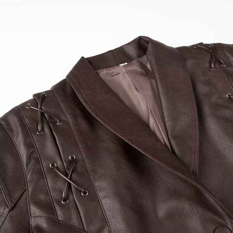 Coffee brown leather jacket