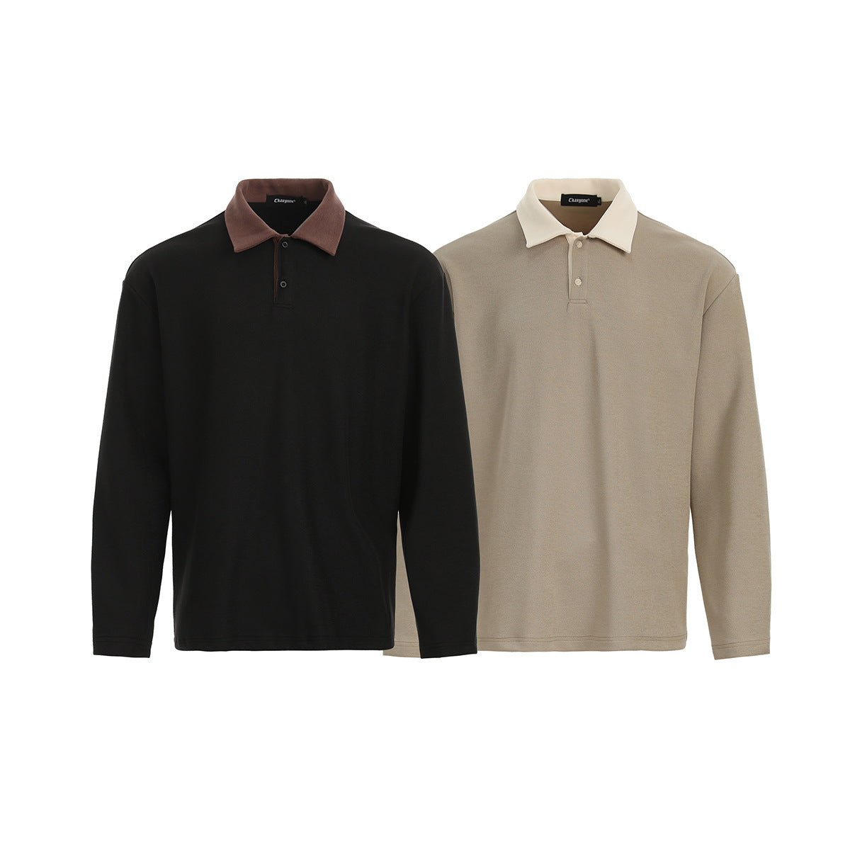 Retro minimalist base shirt polo shirt with a collared sweatshirt
