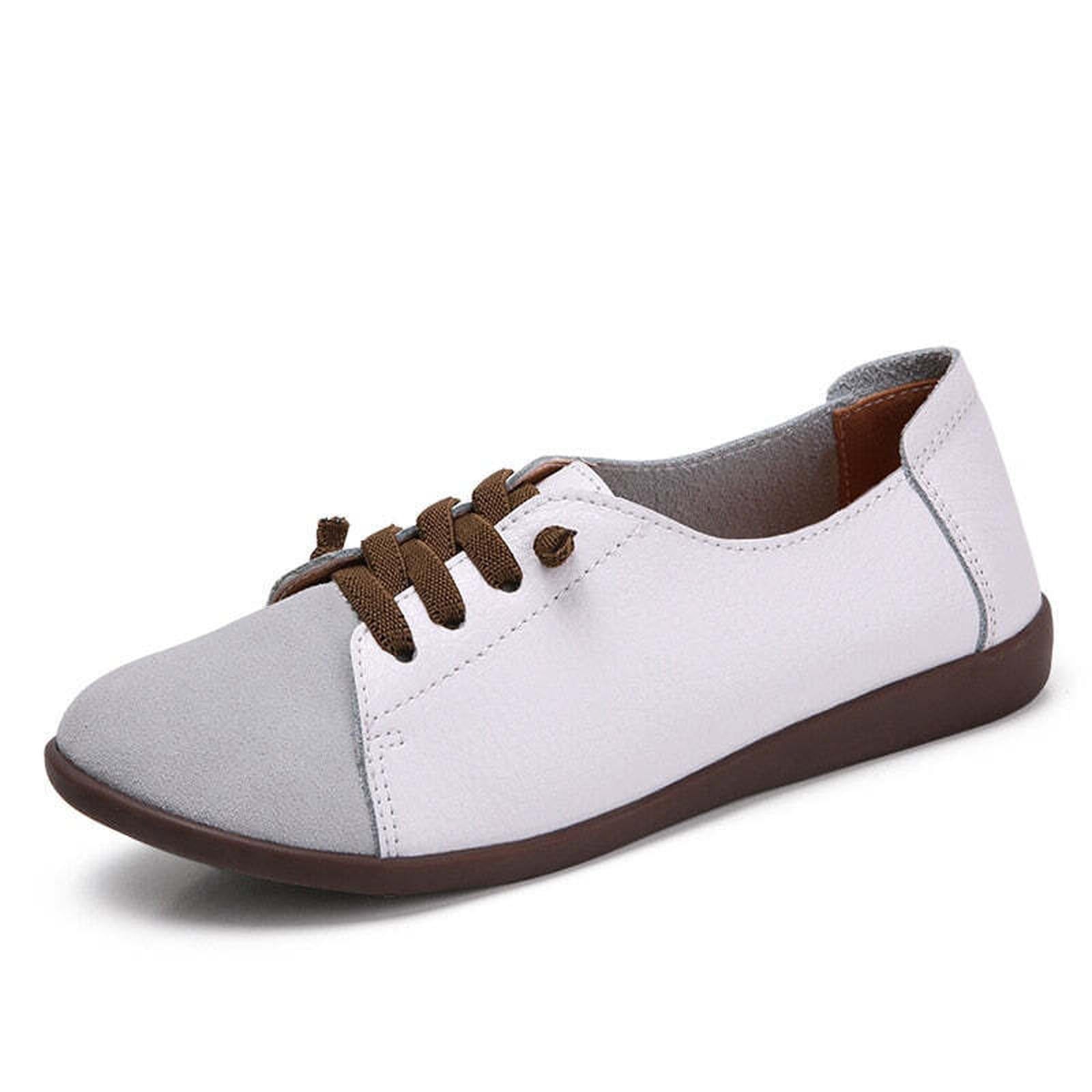PEIPAH Genuine Leather Shoes Woman Spring Ladies Shoes Slip On Ballet Flats Sneakers Women Oxford Shoes Plus Size Moccains