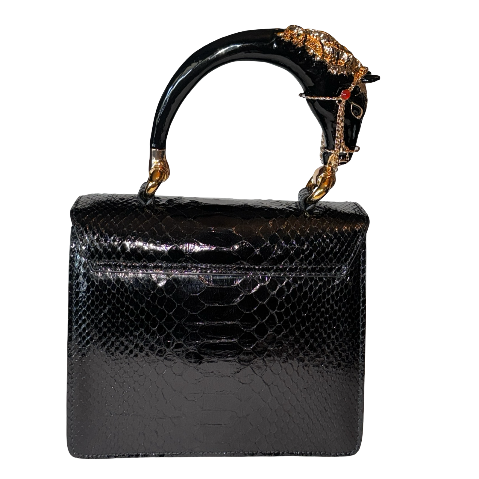 Devon Horse Handle Handbag
Authentic Black Python