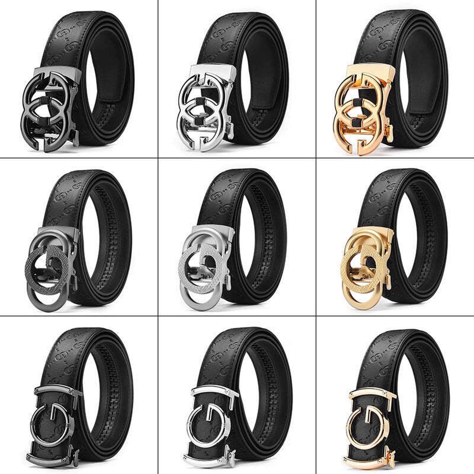Men's Genuine Leather Alloy Automatic Buckle Versatile Korean Business Casual Fashion Belt