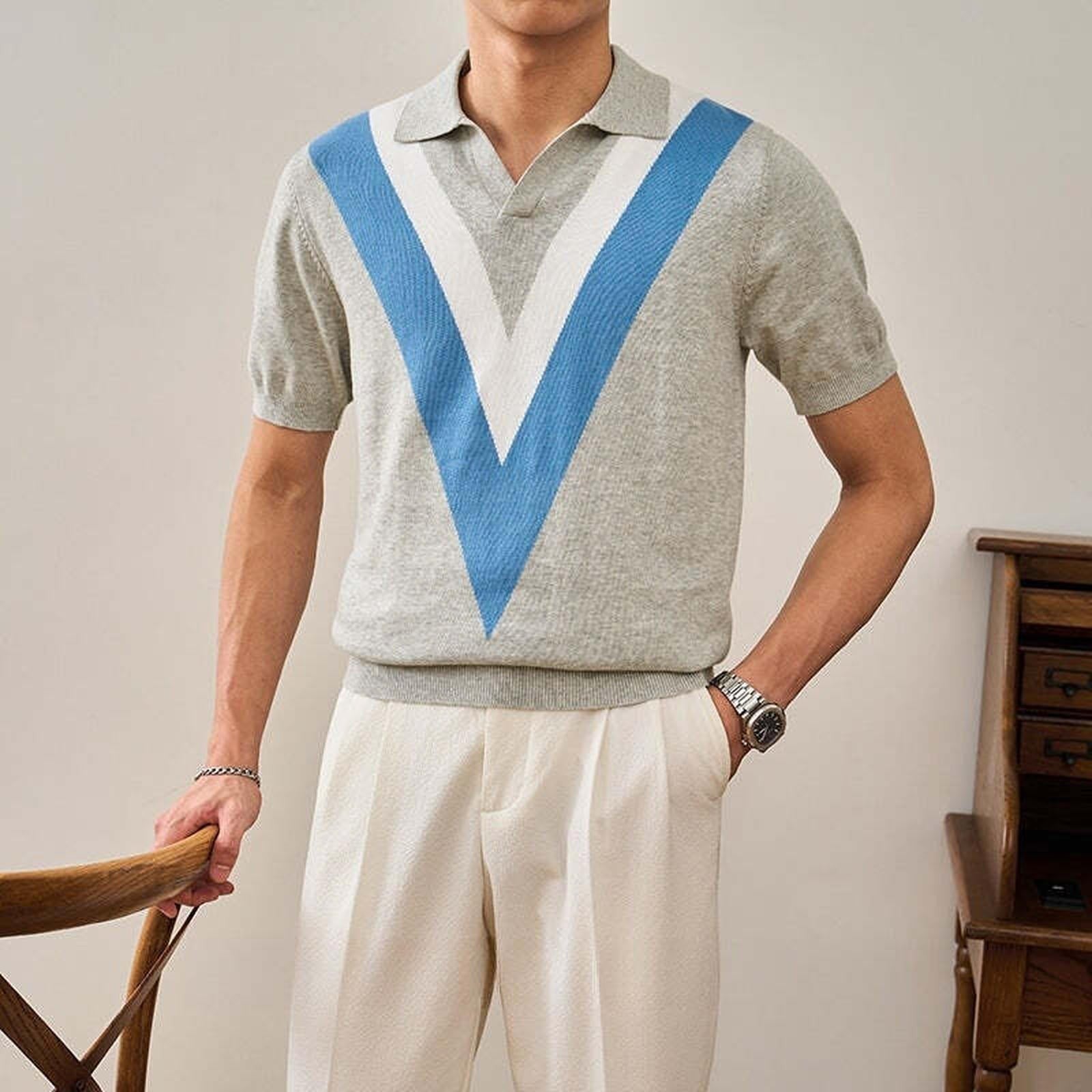 Contrast-Trim Knitted Polo Shirt