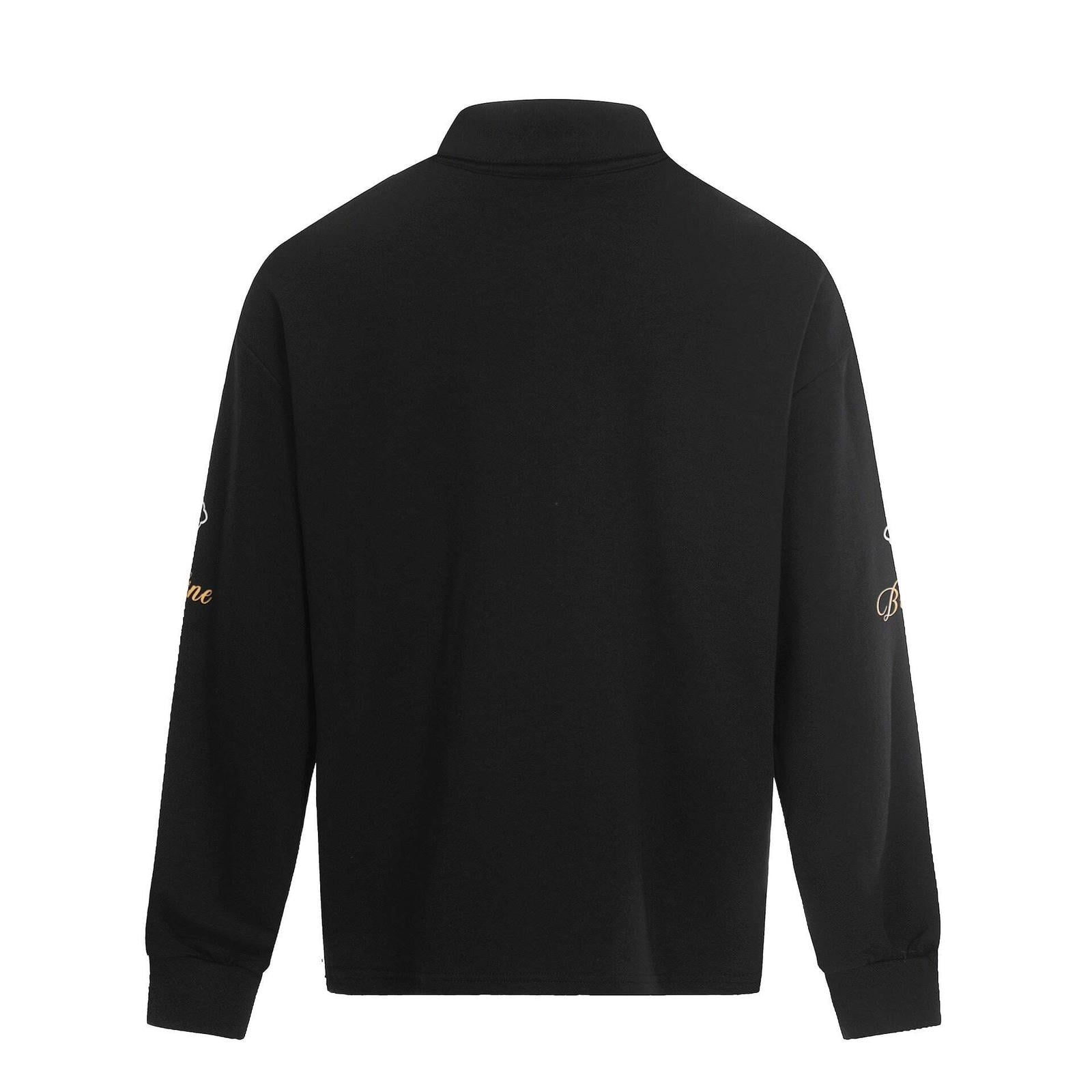 Loose Long Sleeve Polo Shirt with Print Design for Men and Women