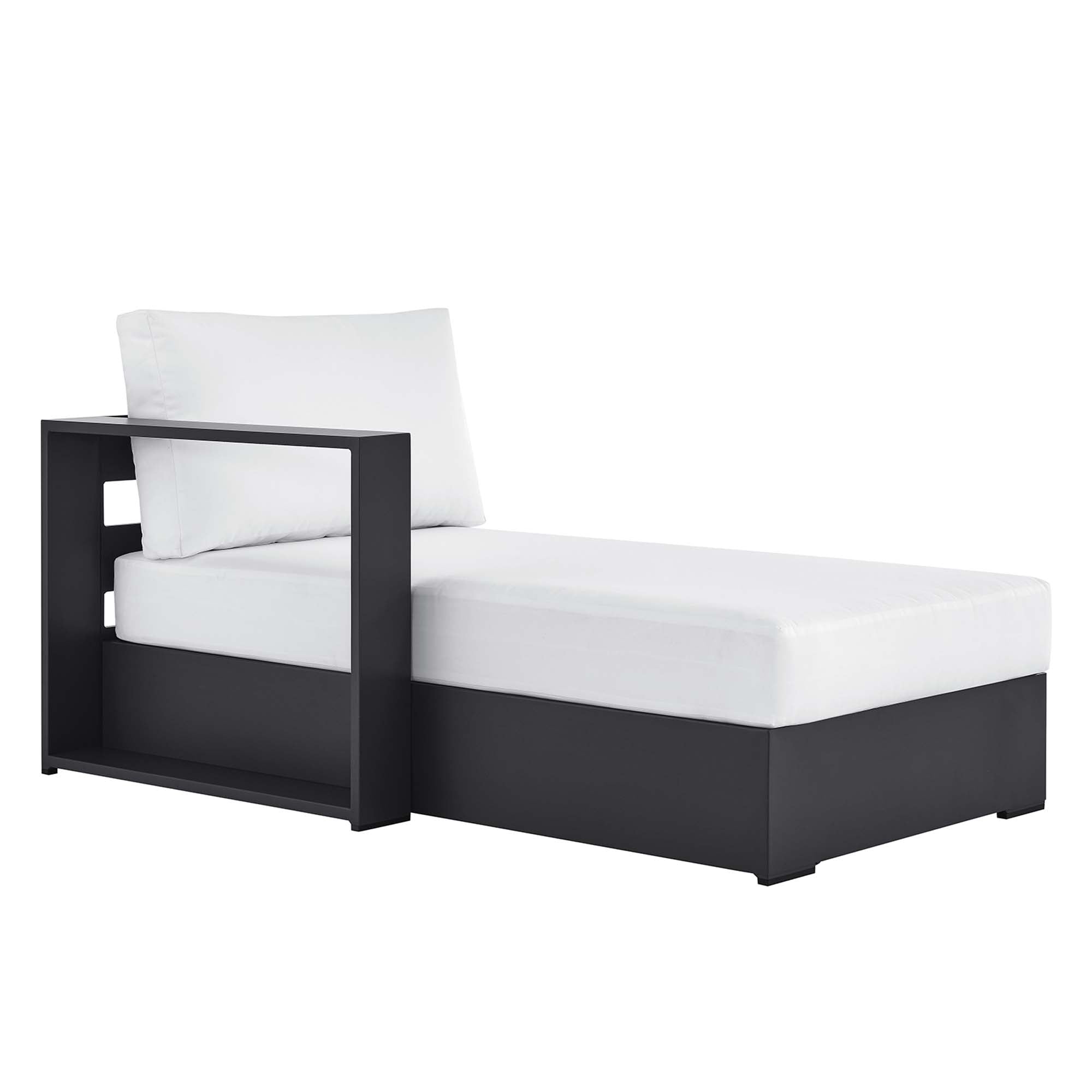 Tahoe Outdoor Patio Powder-Coated Aluminum Left-Facing Chaise Lounge