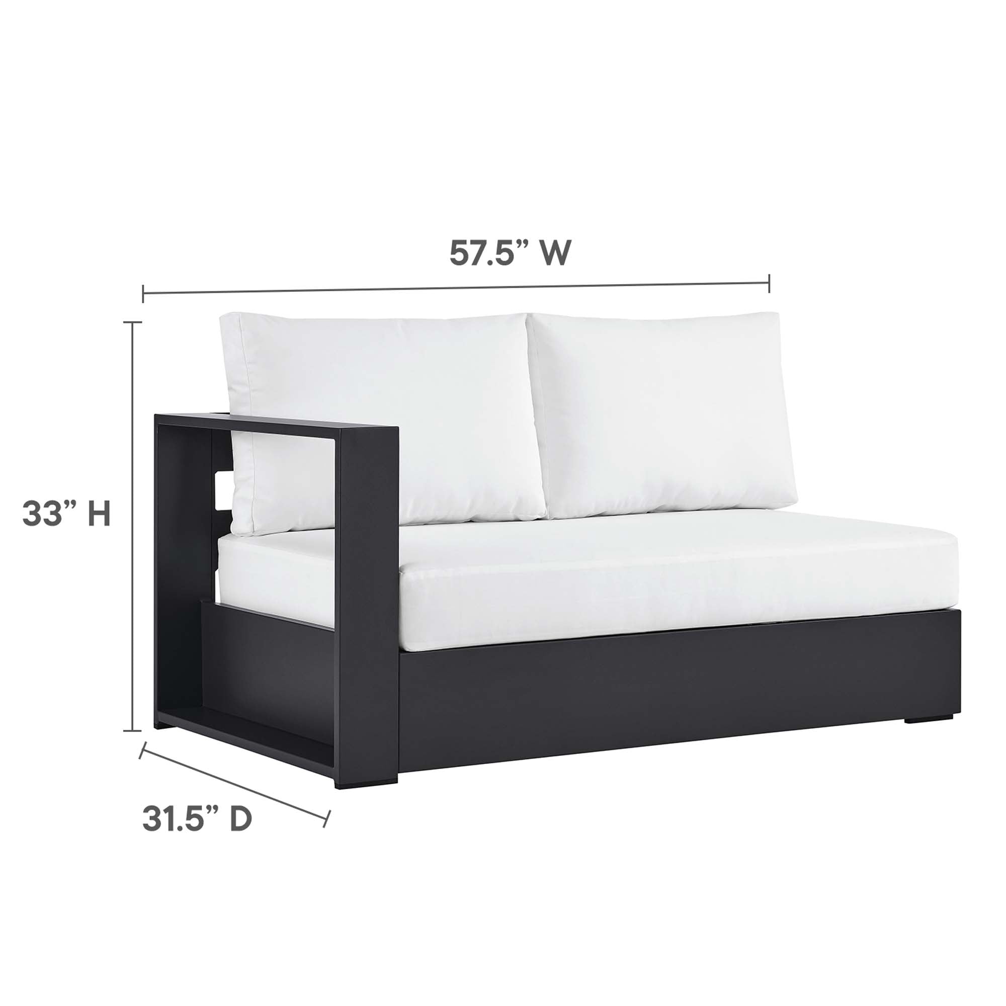 Tahoe 2-Piece Outdoor Aluminum Chaise Sectional Sofa