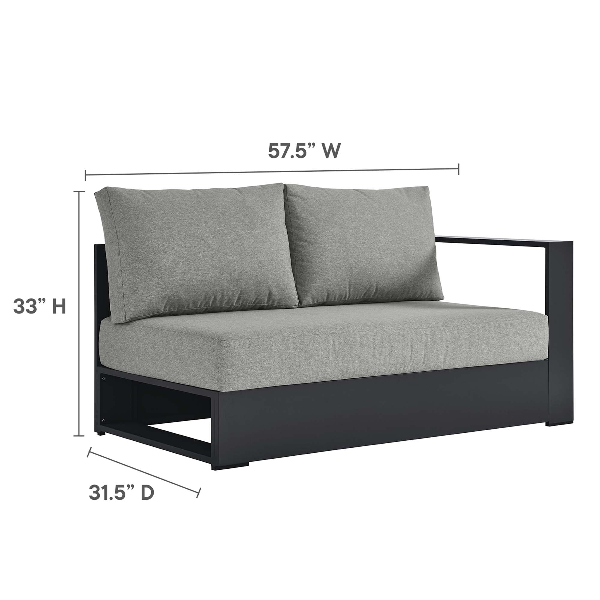 Tahoe 2-Piece Outdoor Patio Powder-Coated Aluminum Sectional Sofa Set