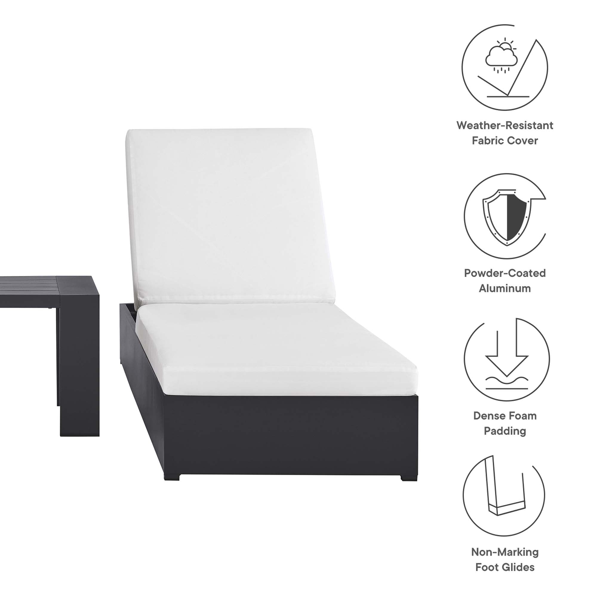 Tahoe 3-Piece Outdoor Patio Chaise Lounge Set