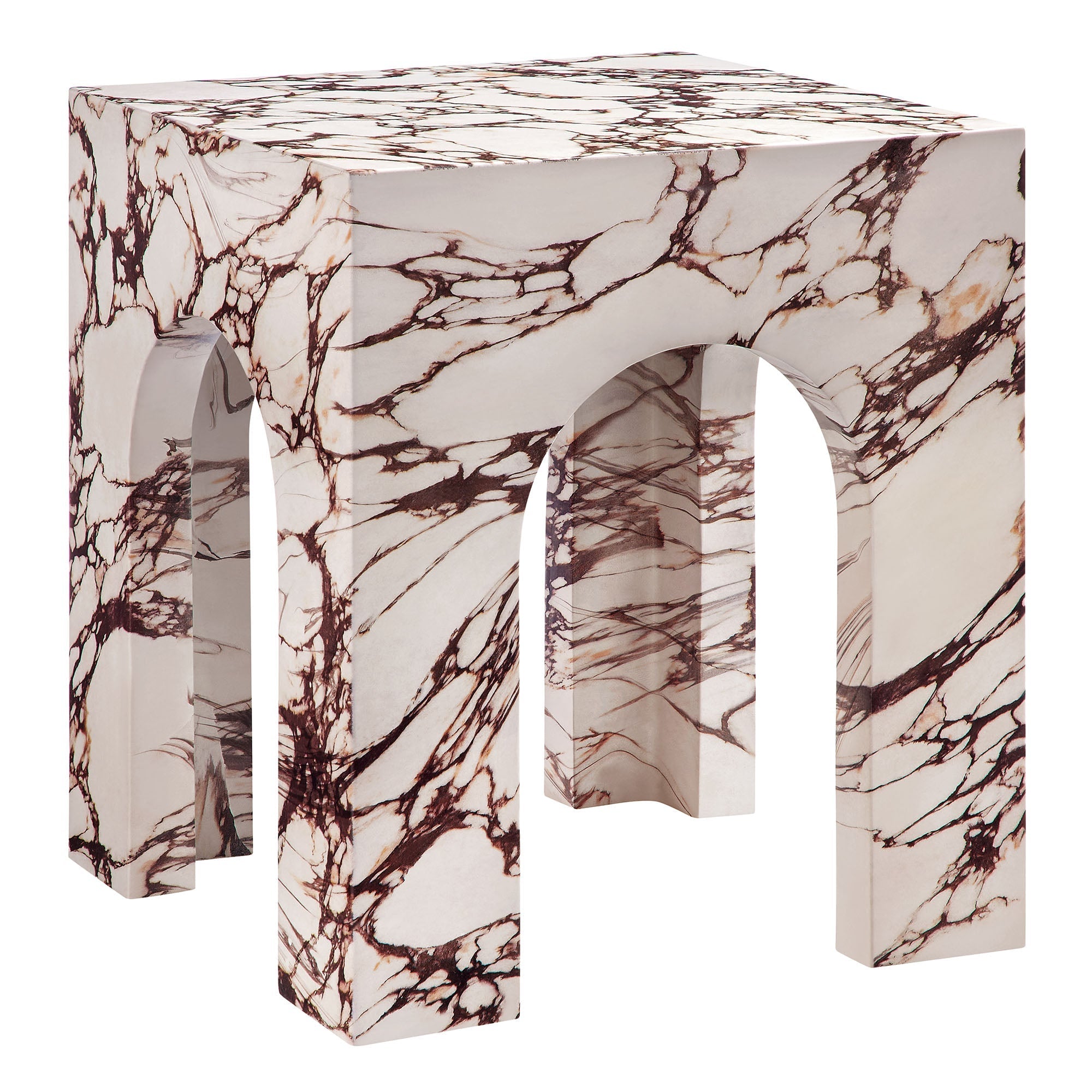 Valen Square Indoor-Outdoor Patio Arched Concrete Side Table by Modway