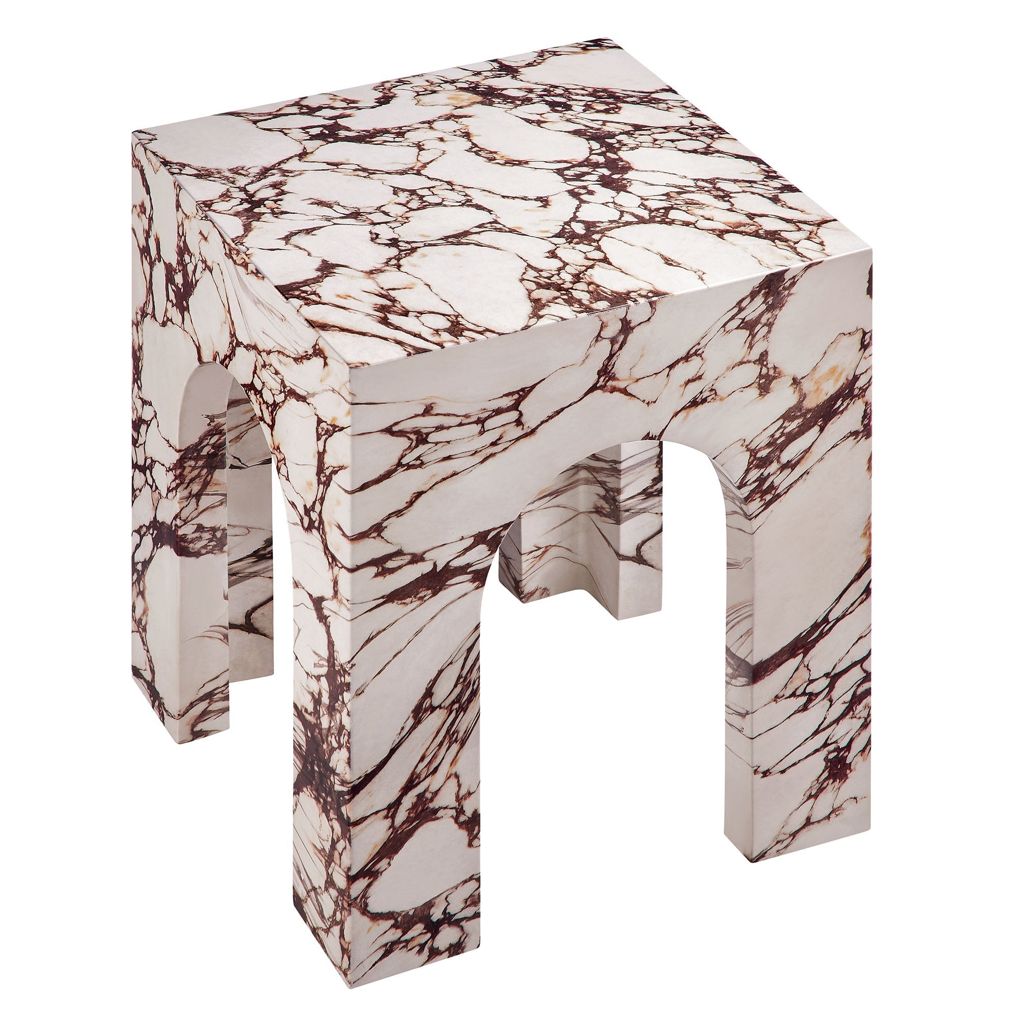 Valen Square Indoor-Outdoor Patio Arched Concrete Side Table by Modway