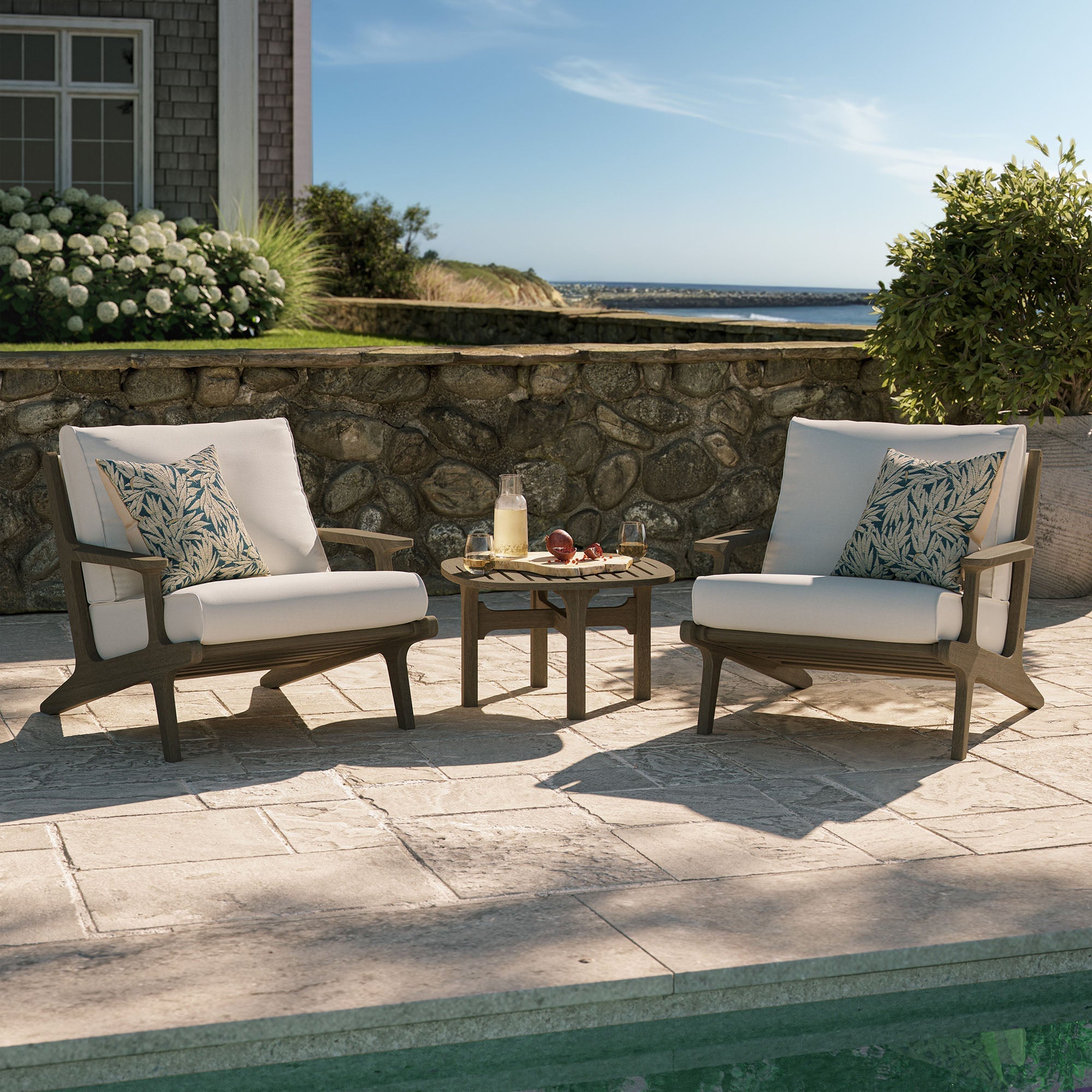 Saratoga 3-Piece Outdoor Patio Teak Wood Furniture Set