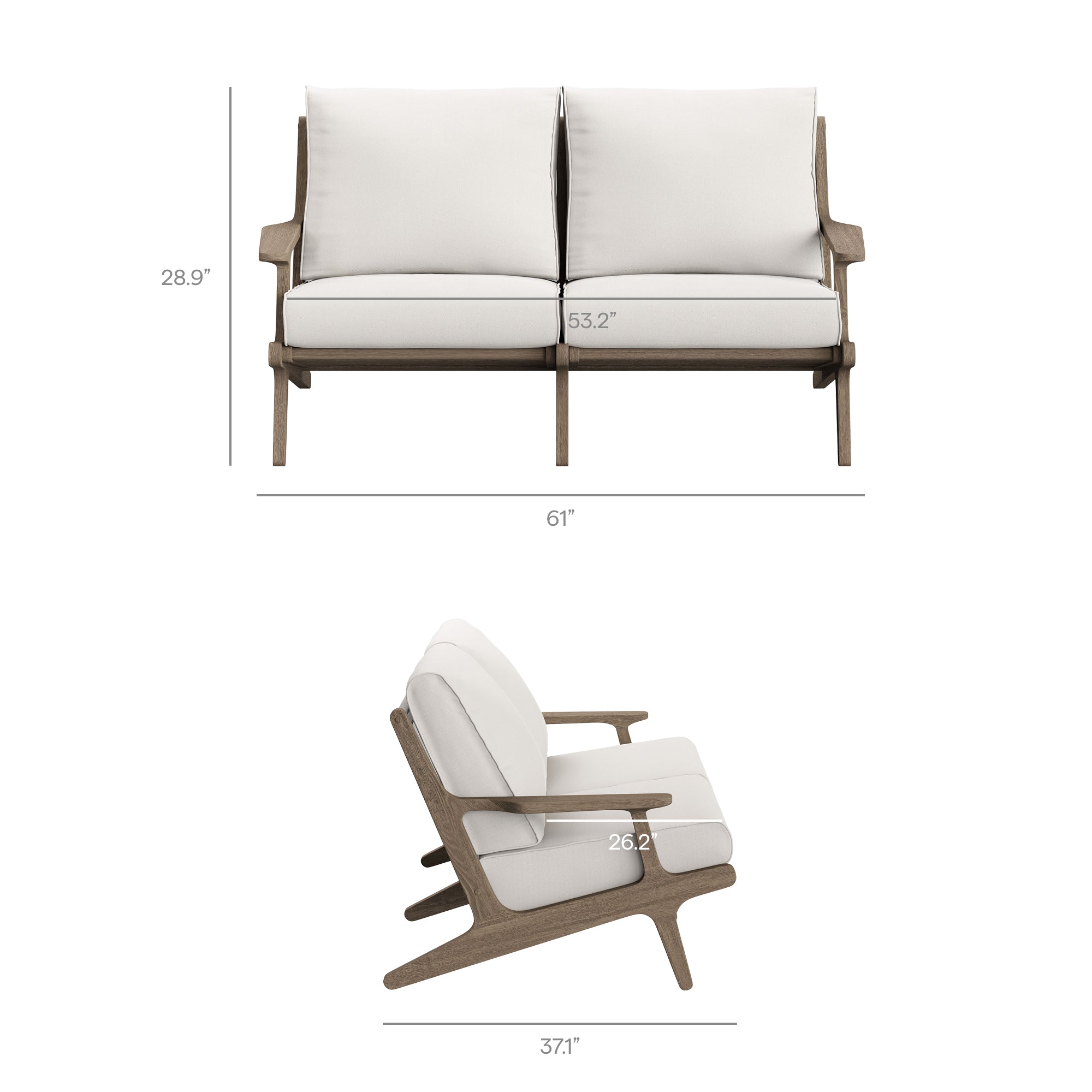 Saratoga 4-Piece Outdoor Patio Teak Wood Furniture Set by Modway