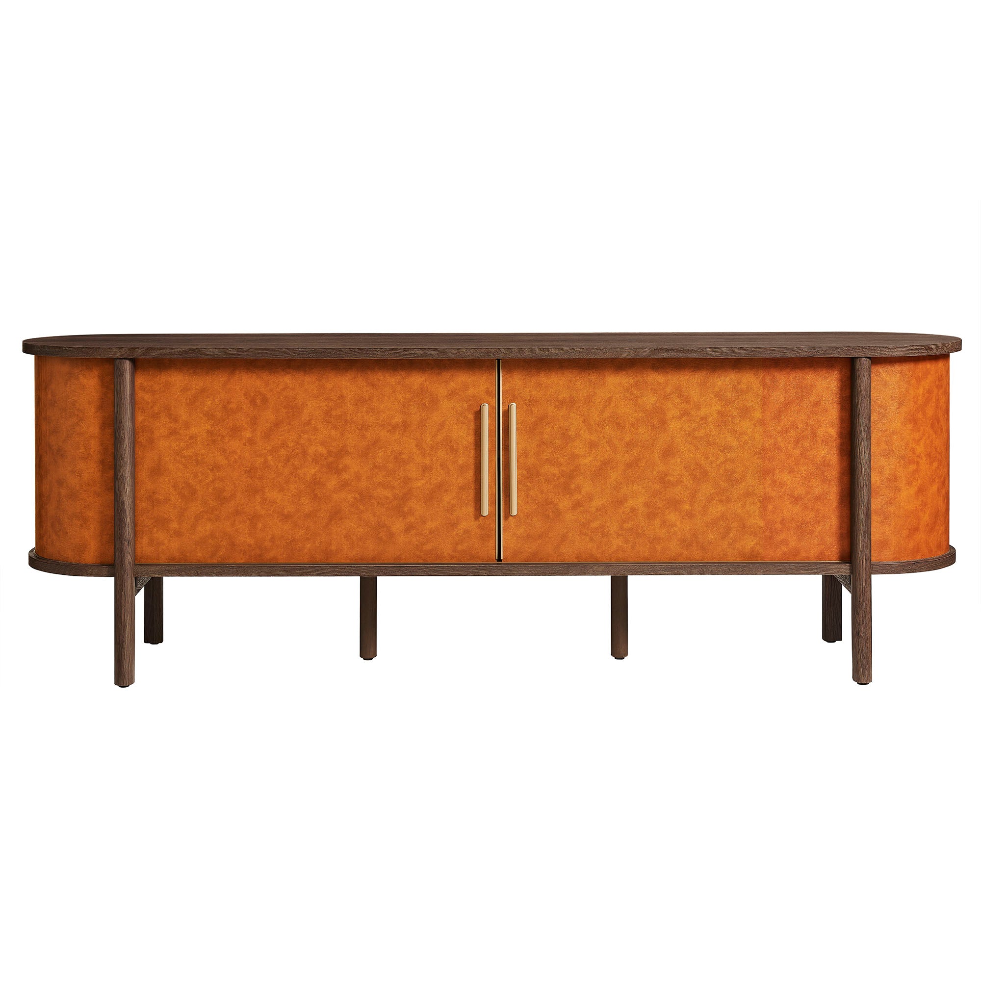 Coralie Curved 71" Vegan Leather Oval TV Stand by Modway