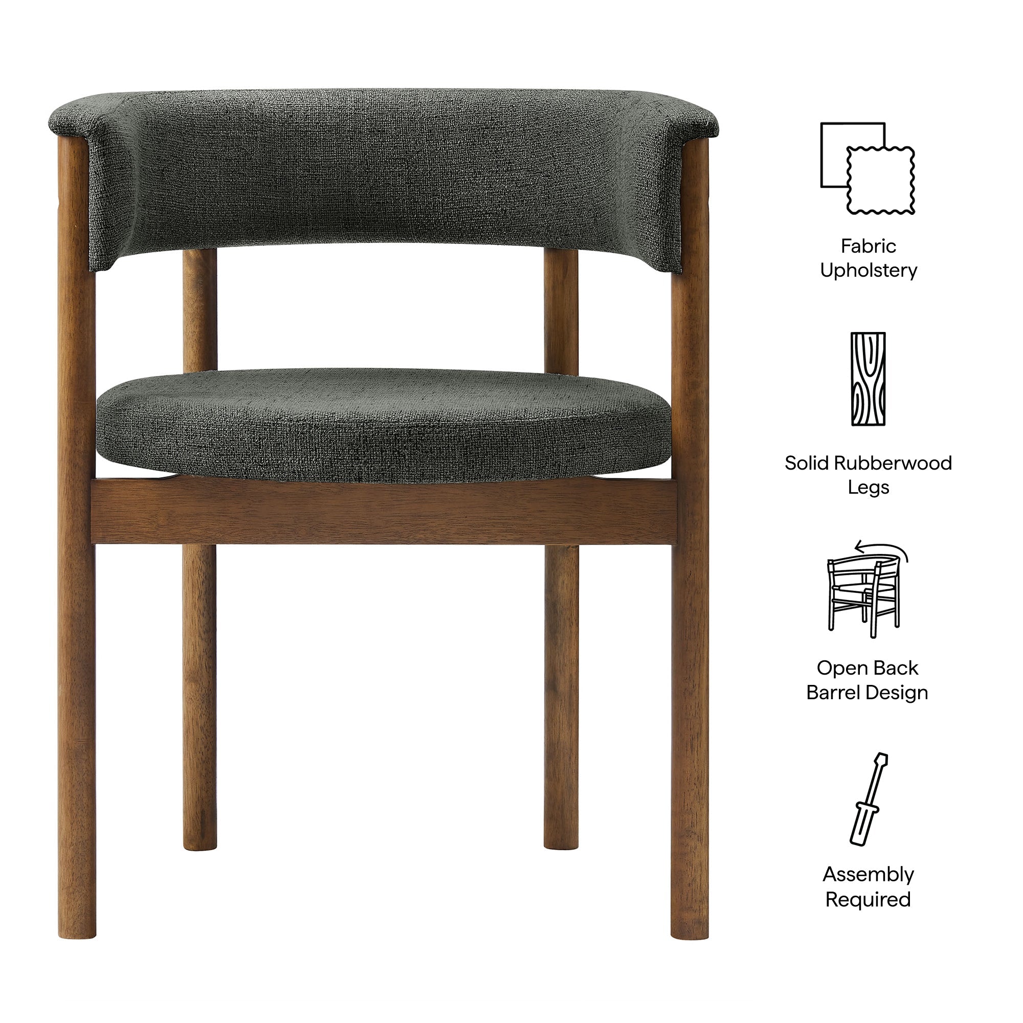 Clea Curved Upholstered Dining Chairs Set of 2