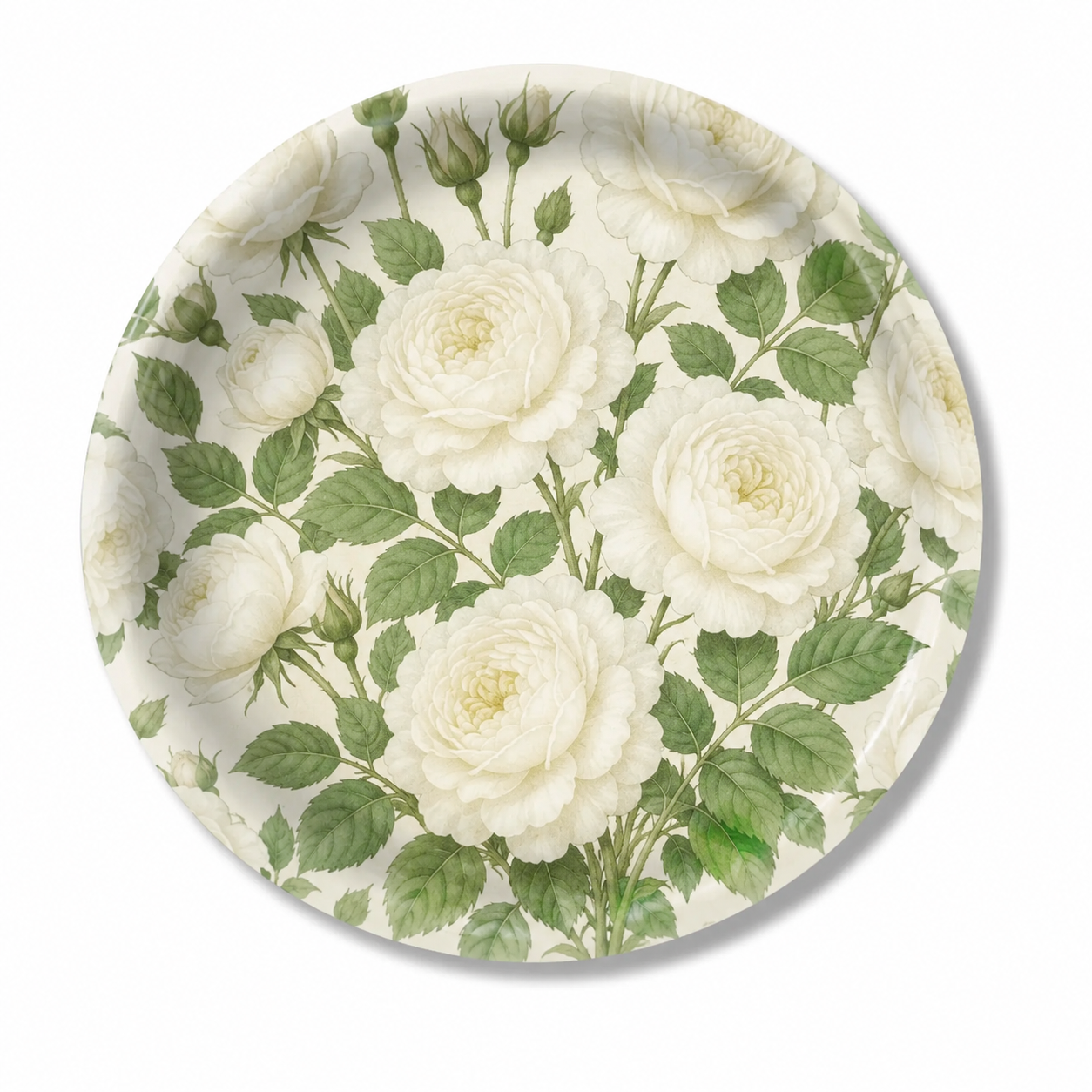 English Garden Birchwood Decorative Tray - Round - Large