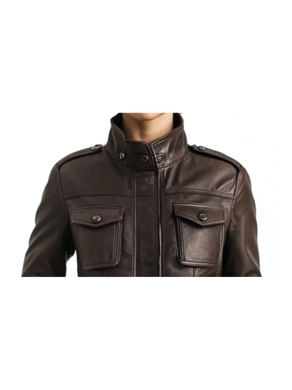 Evelyn Leather Brown Jacket – Women’s Leather Jacket in Brown