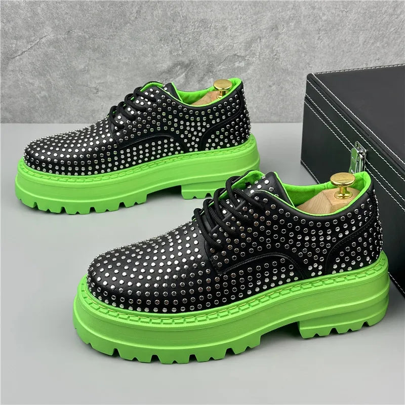 New Luxury Casual Genuine Leather Rivets High-quality Leisure Tooling Shoes Comfortable Inside Handmade Trend Fashion Shoes