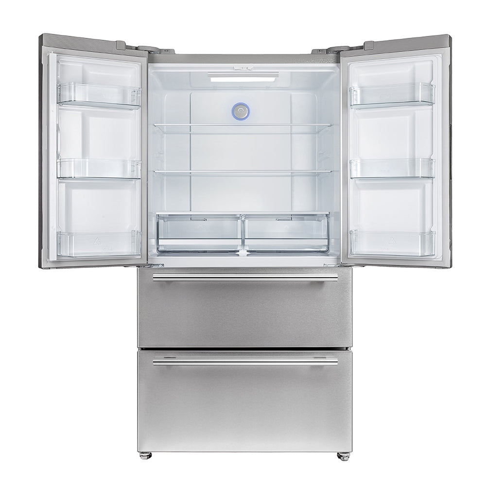 FORNO Premium 2-Piece Kitchen Bundle -Giovanni 30-inch Gas Range Stainless Steel, Forno Moena 36" French Door 19.2 Cu.Ft. Stainless Steel Refrigerator - FBDL-020-02US