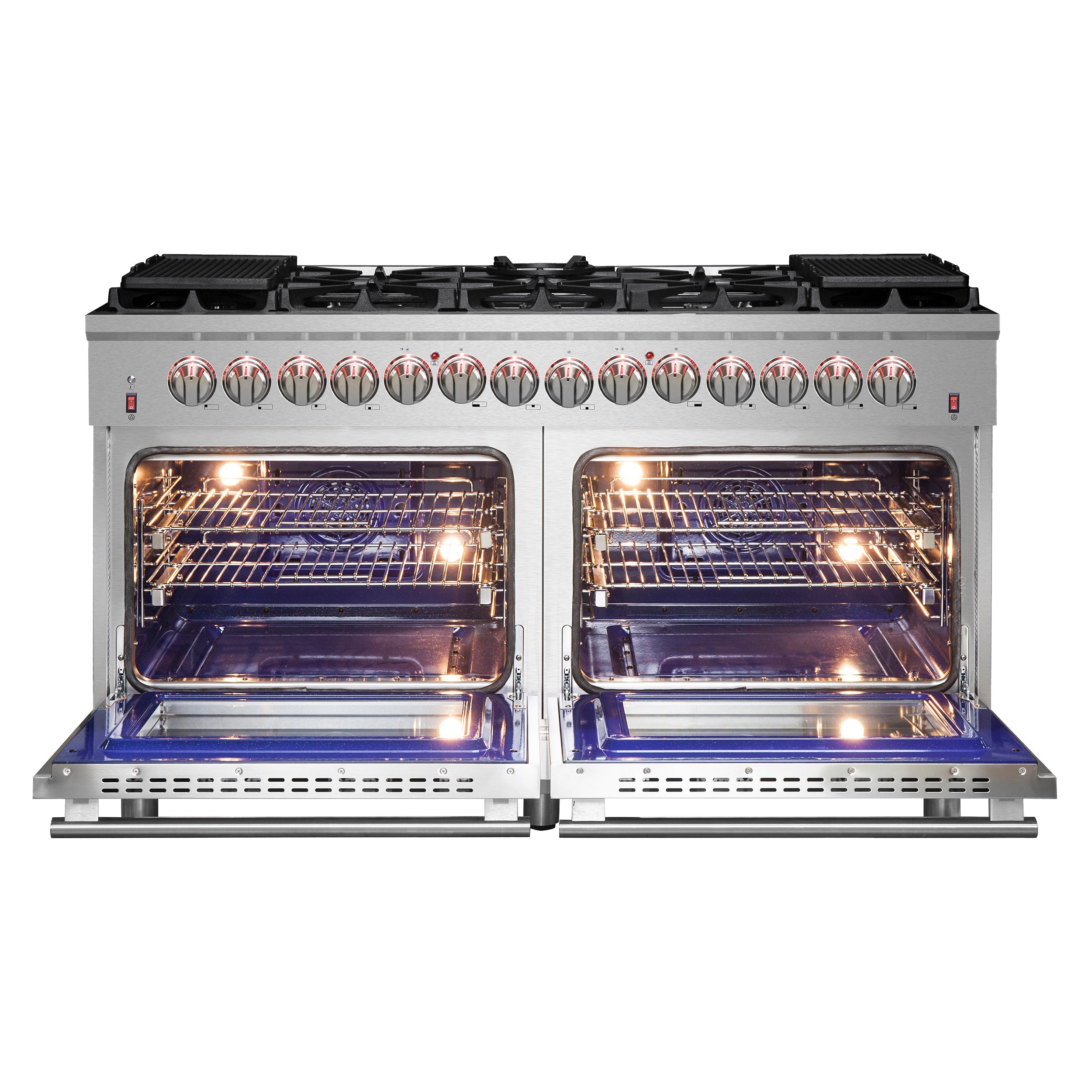Forno Massimo 60-Inch Freestanding Dual Fuel Range, 10 Burners, Double Convection Ovens