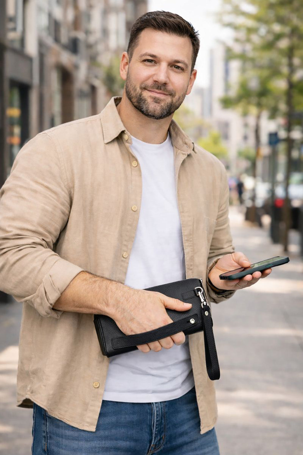 Lupus Leather Clutch Bag – Genuine Leather Wrist Clutch for Men & Women for Everyday Elegance | Minimal & Handcrafted