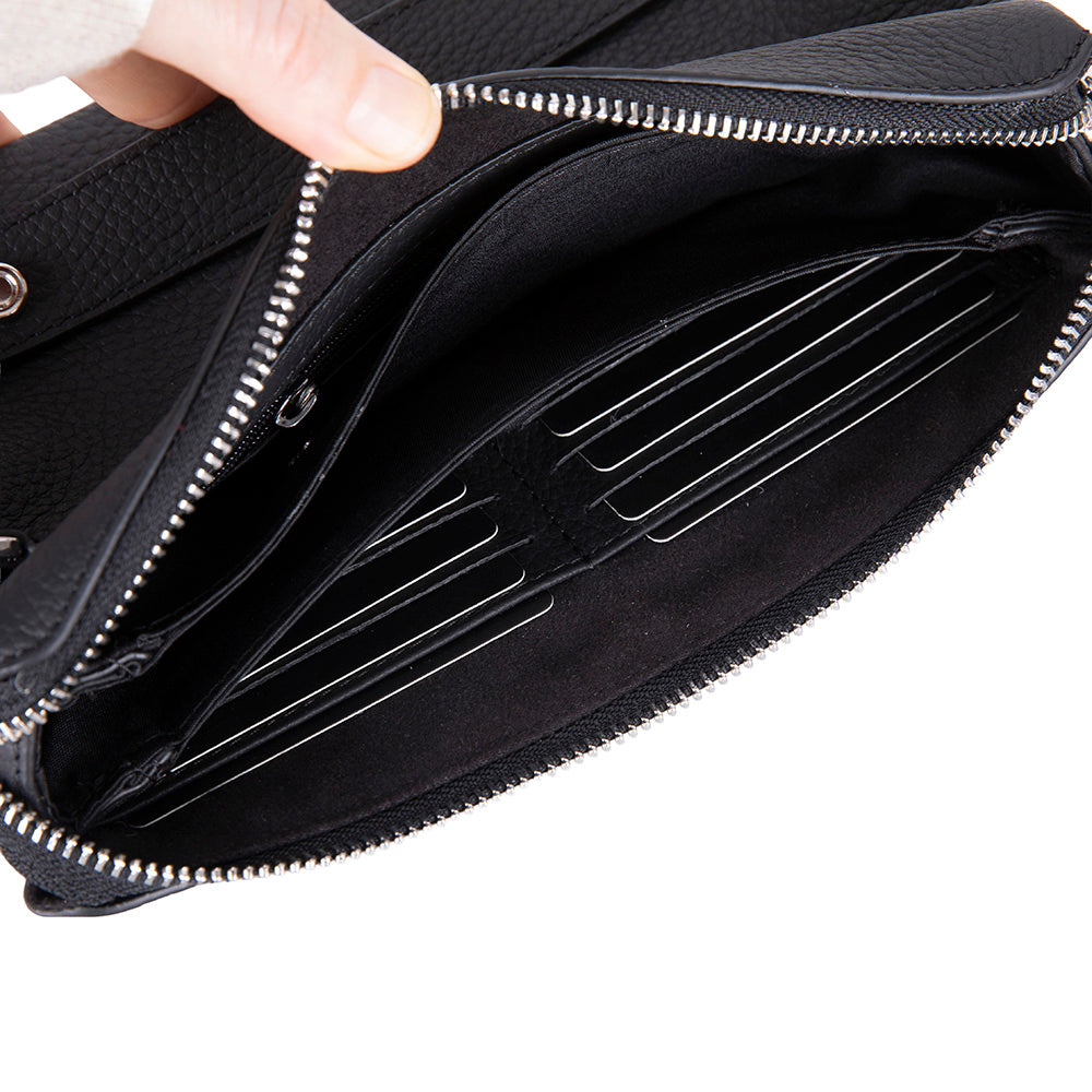 Lupus Leather Clutch Bag – Genuine Leather Wrist Clutch for Men & Women for Everyday Elegance | Minimal & Handcrafted