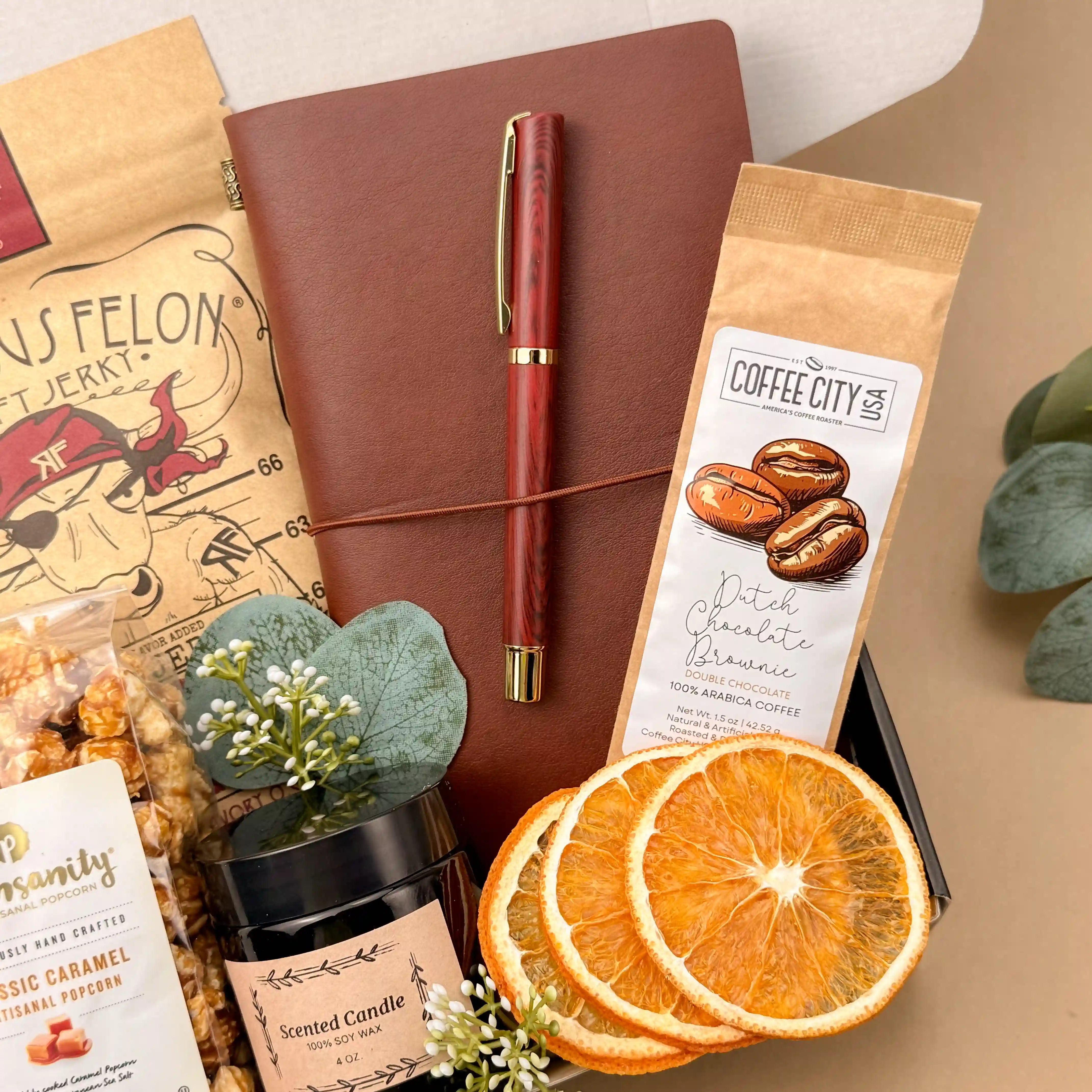 Gifts for Him – Premium Leather Journal & Coffee Discovery Set