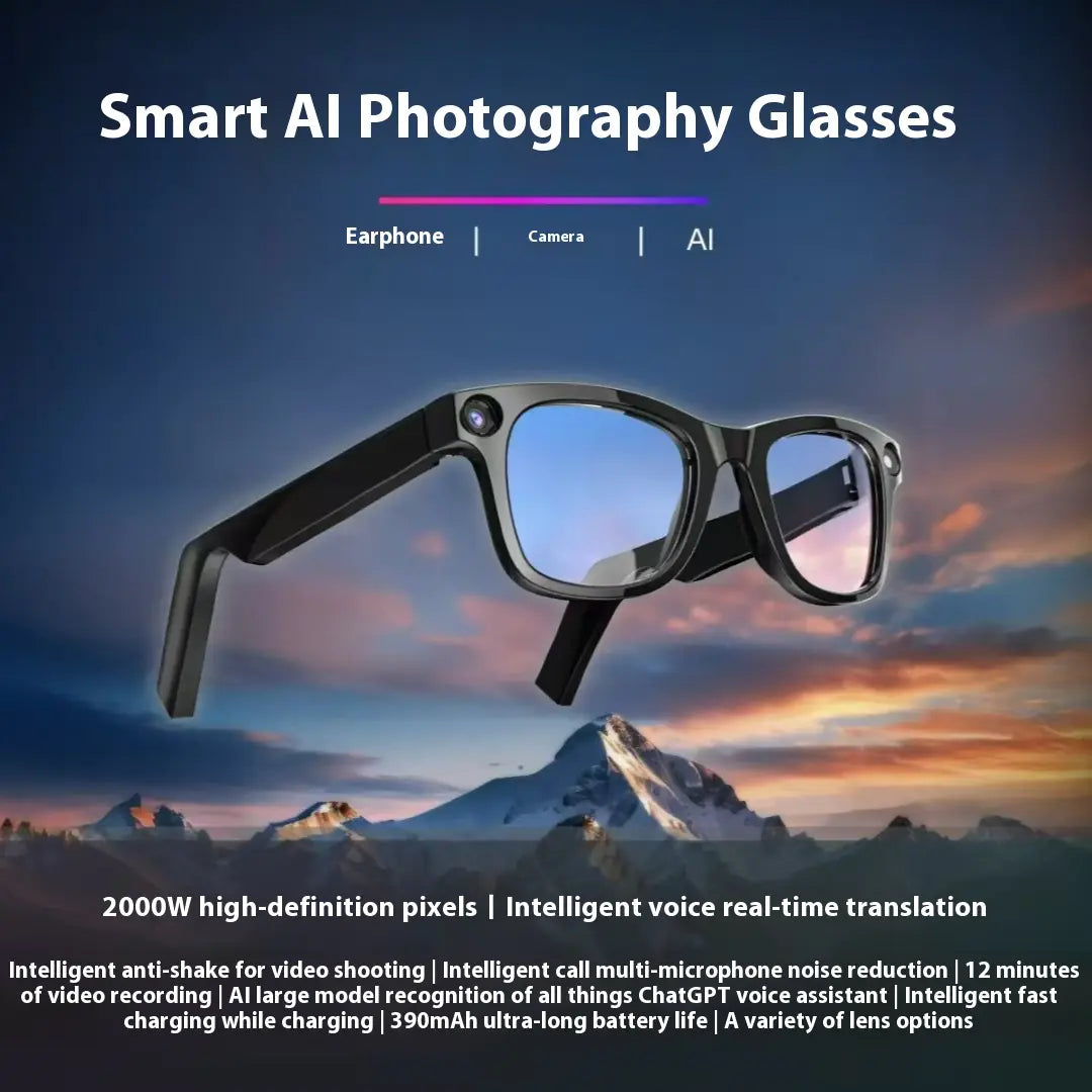 AI Smart Glasses with HD Camera & Translation