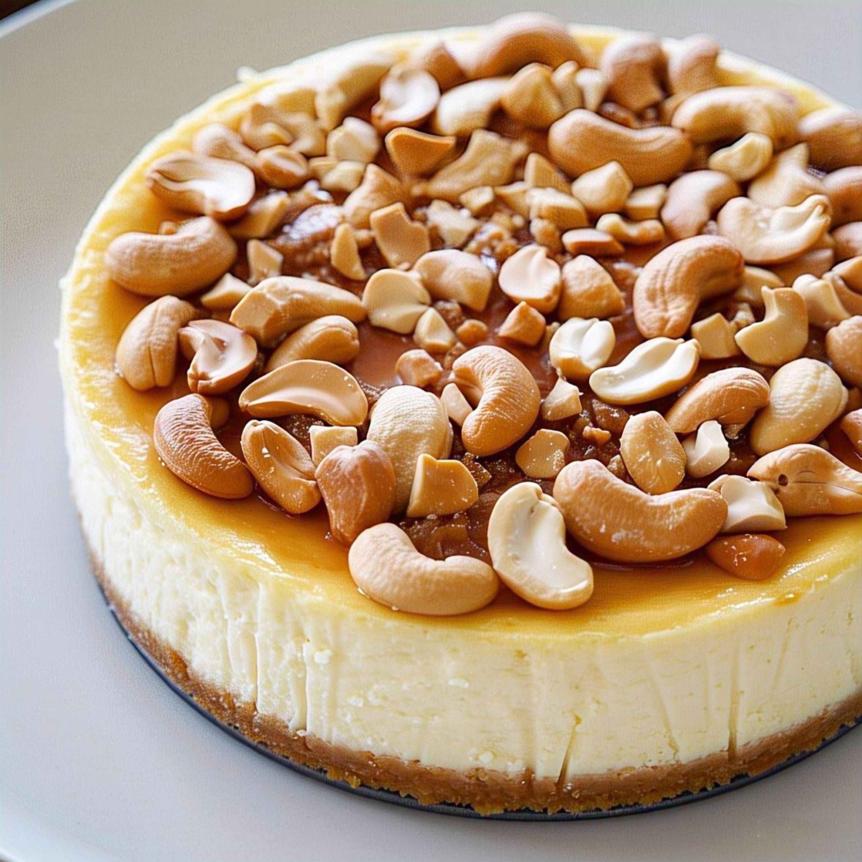 Andy Anand Sugar-Free & Gluten-Free Caramel Cashew Cheesecake, 9-Inch – Diabetic-Friendly, Real California Cream Cheese, Birthday Gift Box