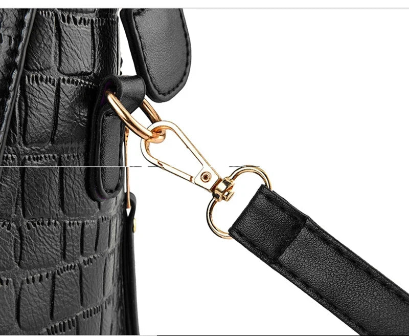 Luxury Crocodile Pattern Handbag for Women | Winter New PU Leather Tassel Shoulder Bag (Brands Design Handle Bag, Lady Purse)