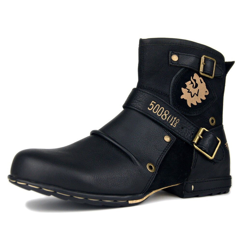 Men's Genuine Leather Ankle Boots-Winter