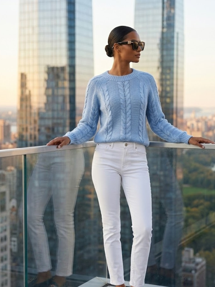HUDSON Women's Cable-Knit Sweater Prêt-à-Porter BYMANYC ® New York