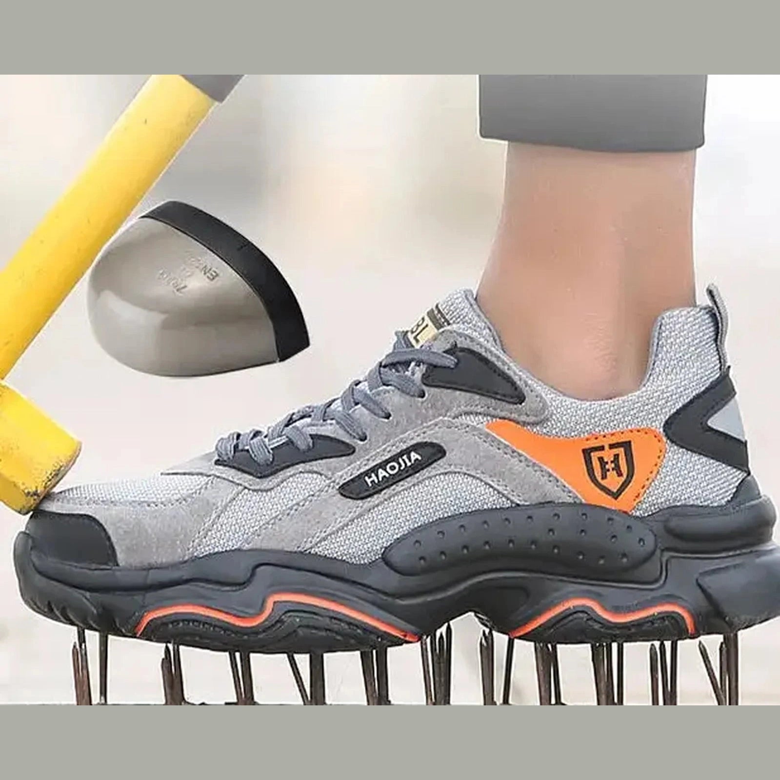 Anti-smashing Anti-puncture Work Safety Shoes Men Genuine Leather Non-slip Wear-resistant Breathable Military Tactical Boots