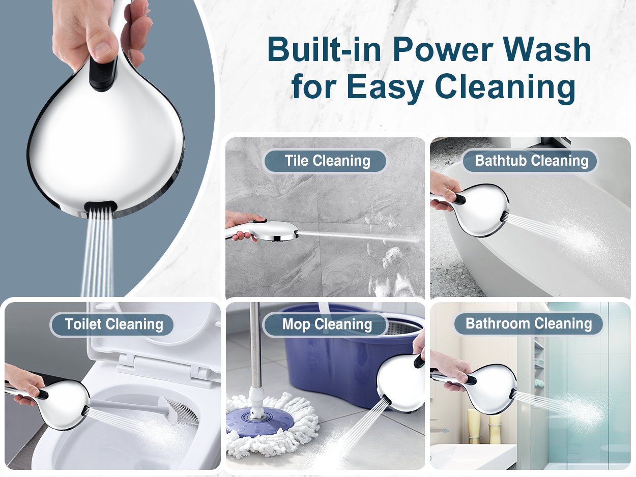 Dual Shower Head with Adjustable Extension Arm, 3-Way Diverter and Hose