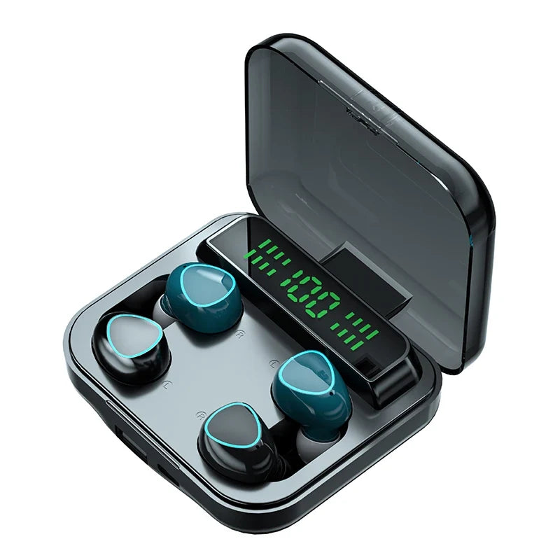 M22 TWS Wireless Bluetooth Headset Couple Headphones Touch Stereo Sports Digital Display 9D Four earphones For Double People Use