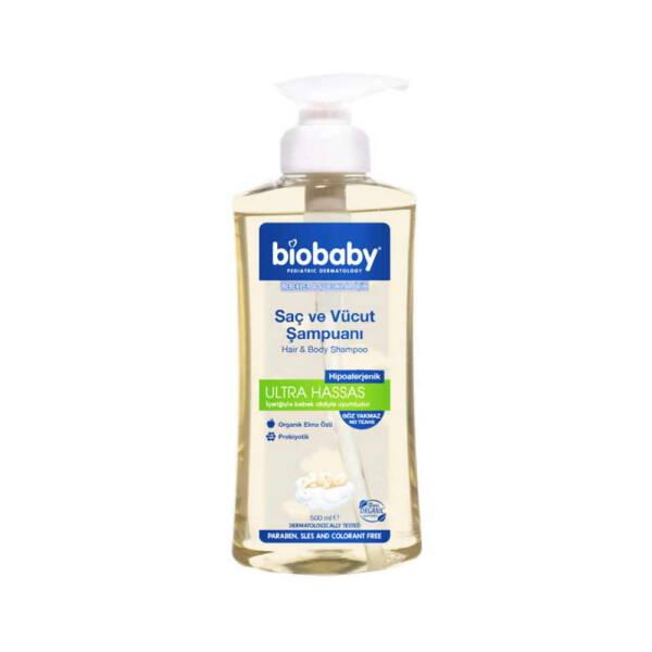 Biobaby Organic Baby Shampoo & Body Wash with Apple Extract - Gentle, Natural, 500ml