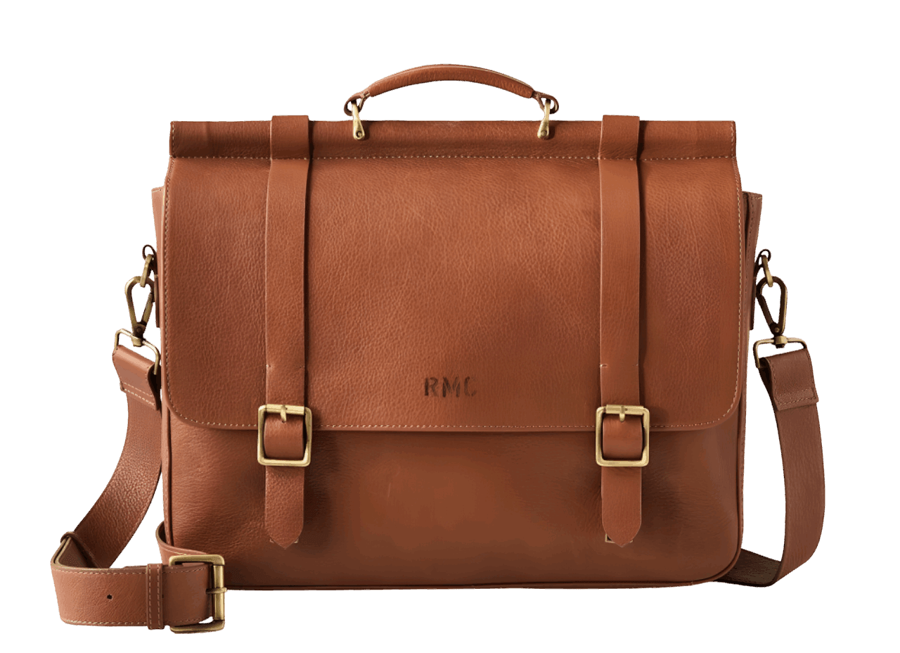 Harrison Leather Messenger Bag - Premium Full-Grain Leather Briefcase