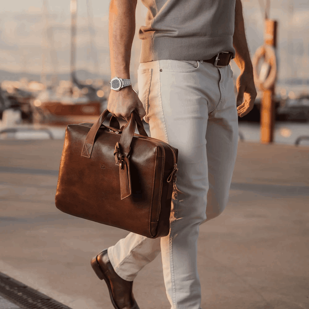 Von Baer Essential Modern Briefcase — Italian Leather