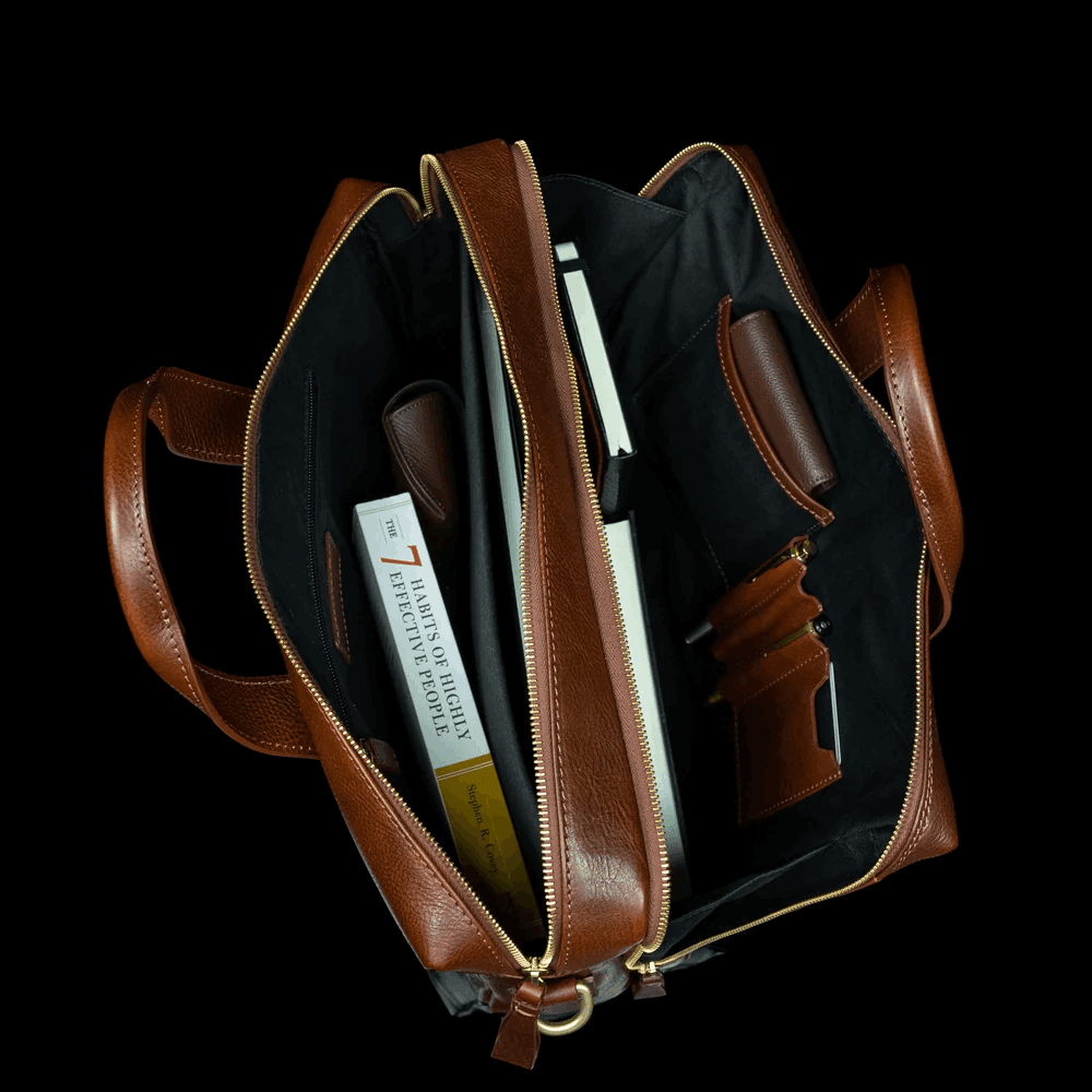 Von Baer Essential Modern Briefcase — Italian Leather