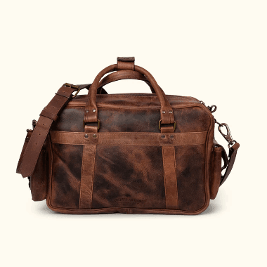 Roosevelt Buffalo Leather Pilot Bag in Dark Oak