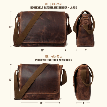 Buffalo Jackson - ROOSEVELT BUFFALO LEATHER SATCHEL MESSENGER BAG