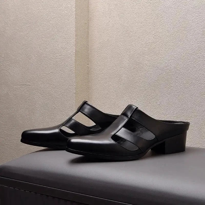 Elevated Leather Dress Sandals – Roman-Inspired Height Enhancement