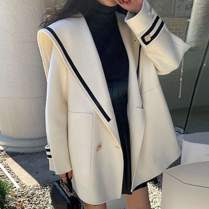 Double-Breasted Panelled Cotton Coat