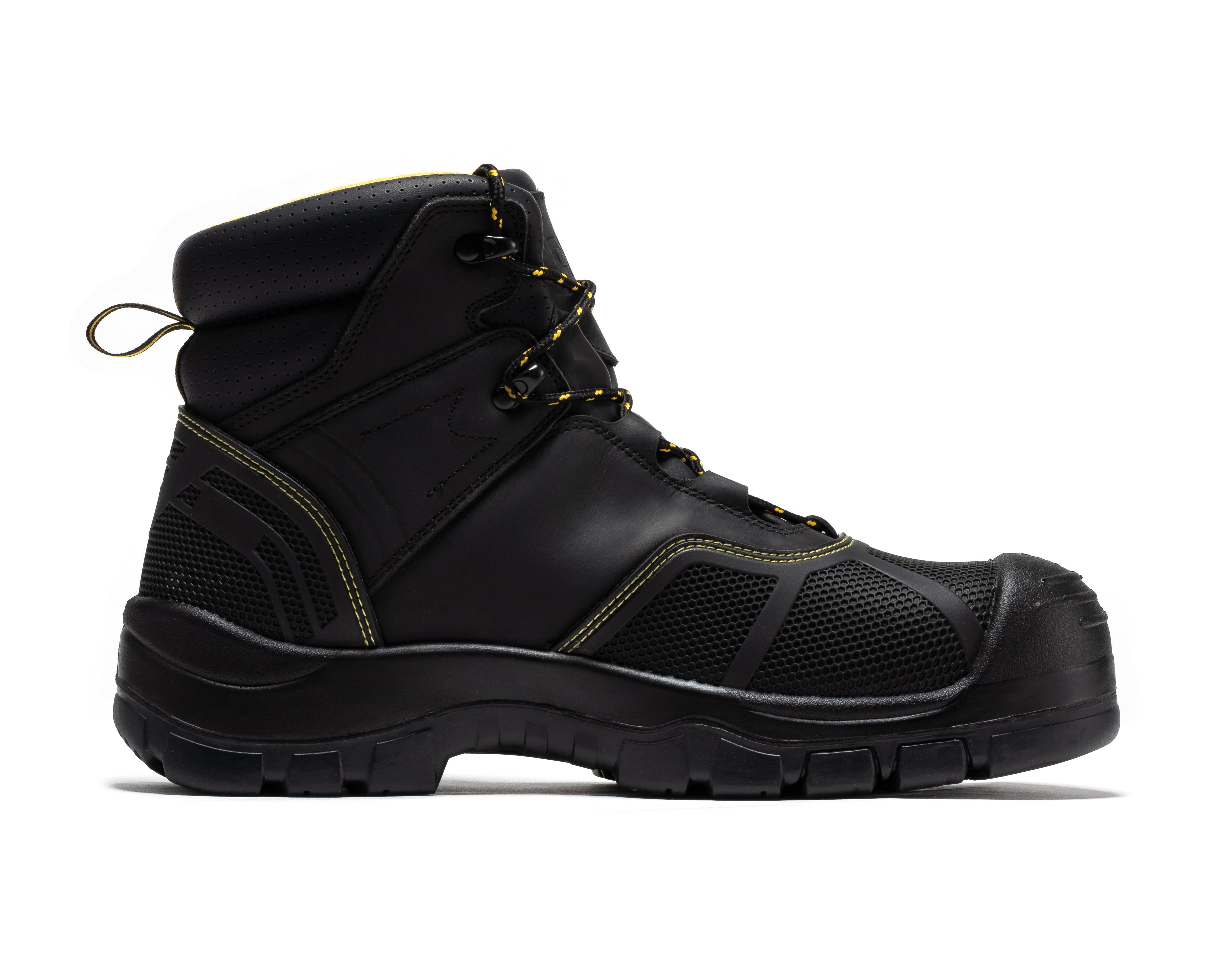ROCKROOSTER Woodland Black 6 inch Waterproof Composite Toe Leather Work Boots AK663
