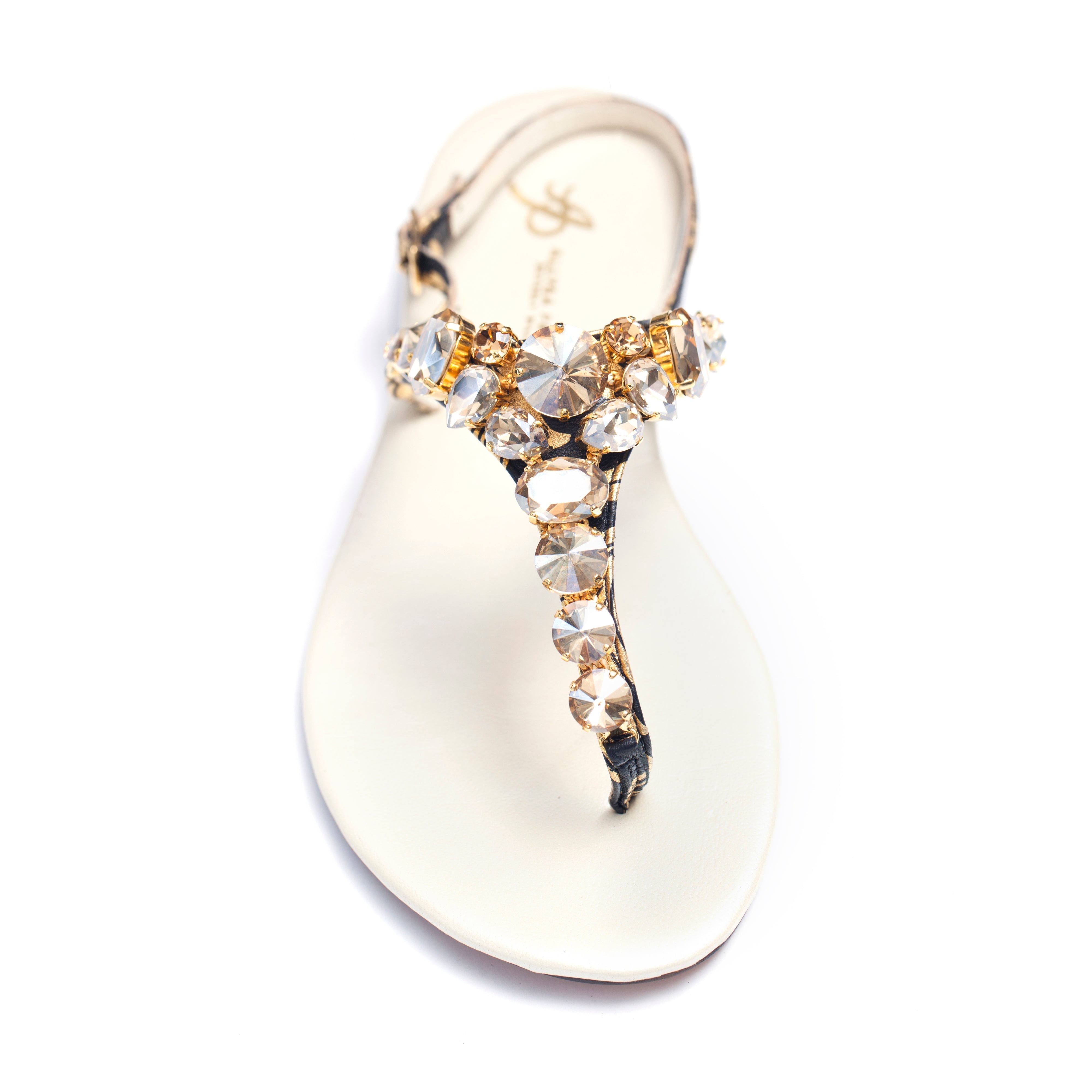 Black/Gold Arabesque with Gold Crystal