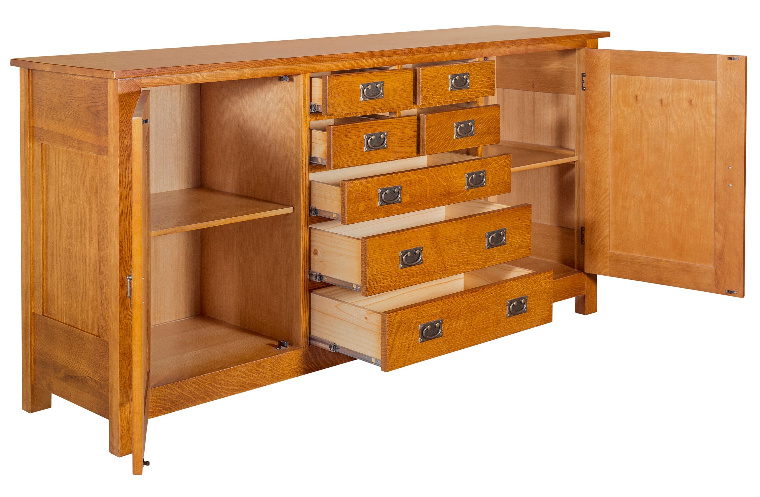 Mission 7 Drawer Sideboard with 2 Doors - Michael's Cherry (MC-A) - 82"